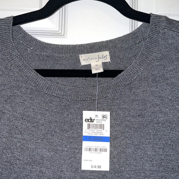 Maison Jules Women’s Crew Neck Sweater in Grey in size XL NWT - Picture 4 of 9